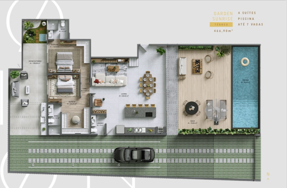 Apartamento Garden Duplex no Ed. Horizon Luxury Residences na Praia Brava em Itajaí