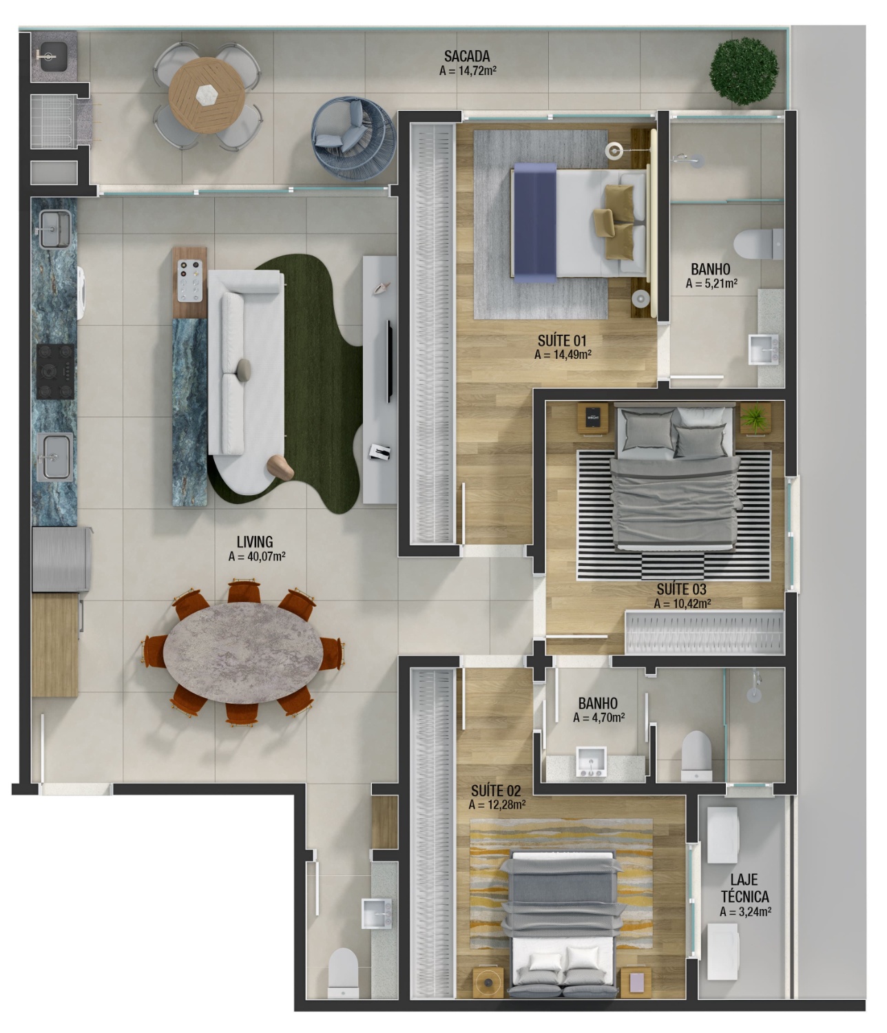 Apartamento no Ed. Brava Ocean Home Club na Praia Brava - foto 5