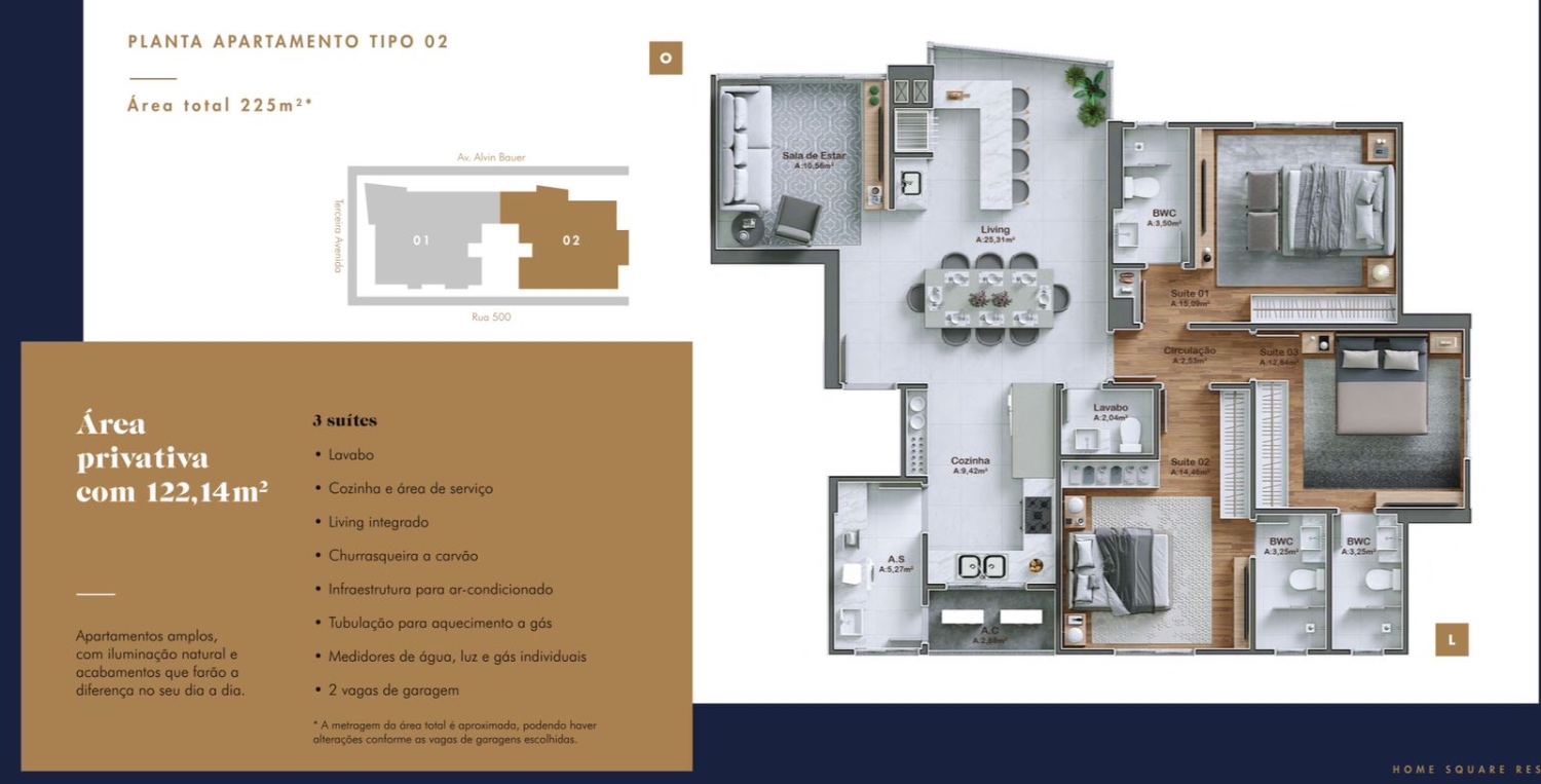 Apartamento no Ed. Home Square Residence no Centro de Balneário Camboriú - foto 17