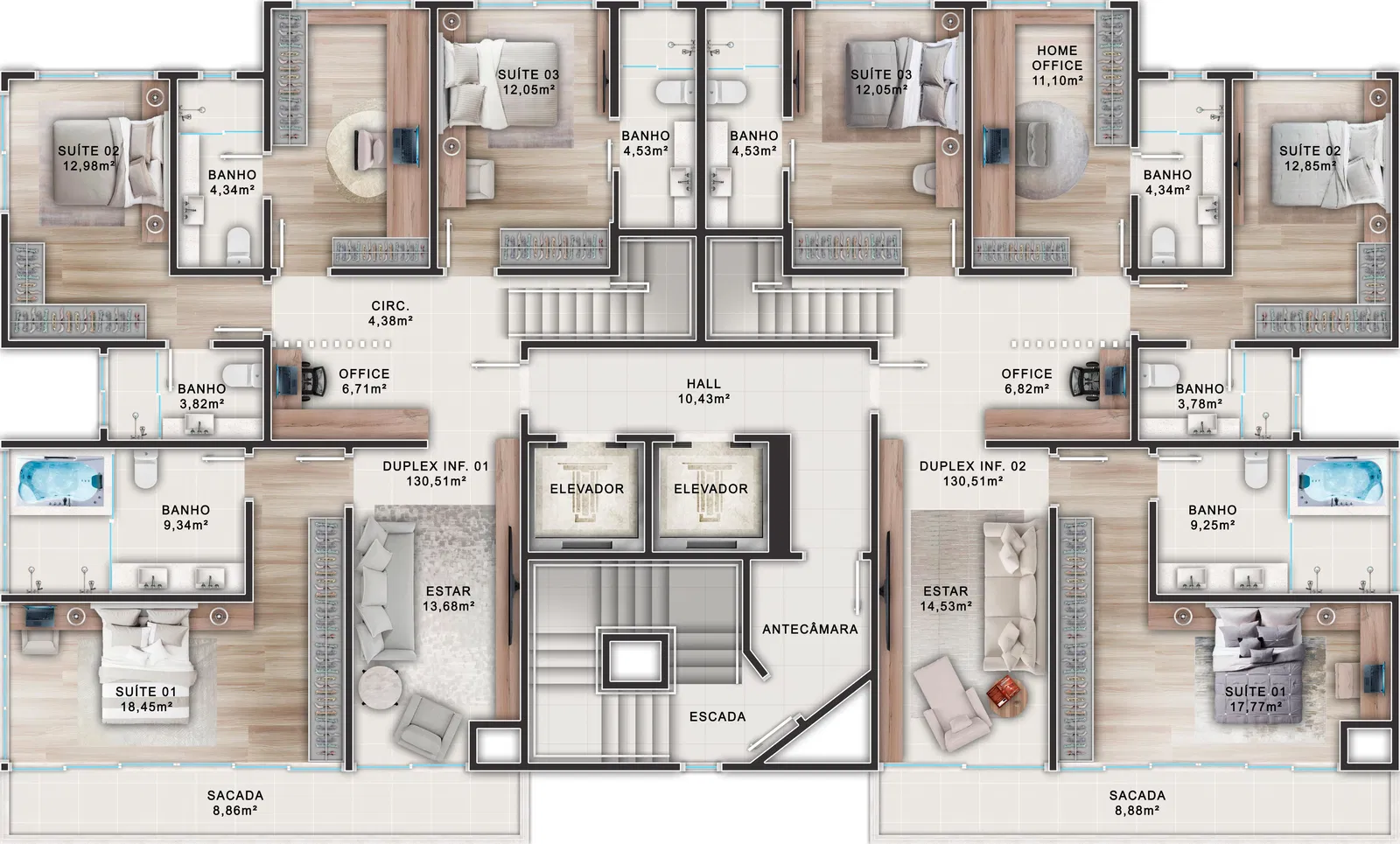 Cobertura Duplex no Edifício Brava Eco Home em Praia Brava - foto 7