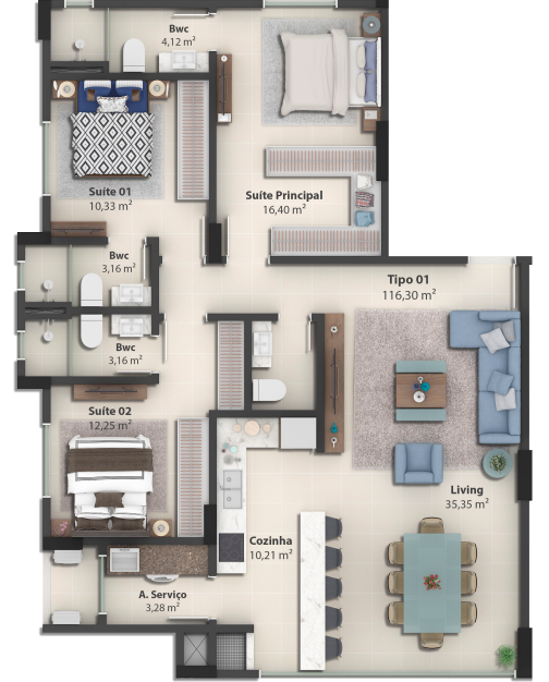 Apartamento no Residencial Ágatha no Centro de Balneário Camboriú