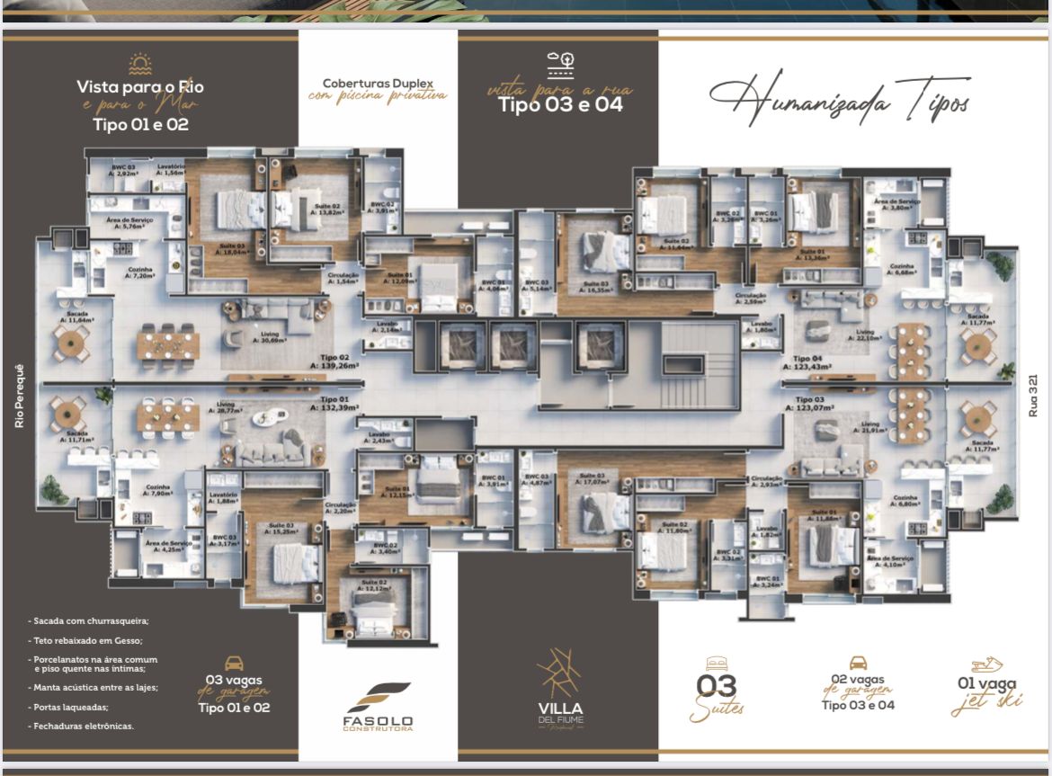 Apartamento no Edifício Villa del Fiume em Itapema - foto 8