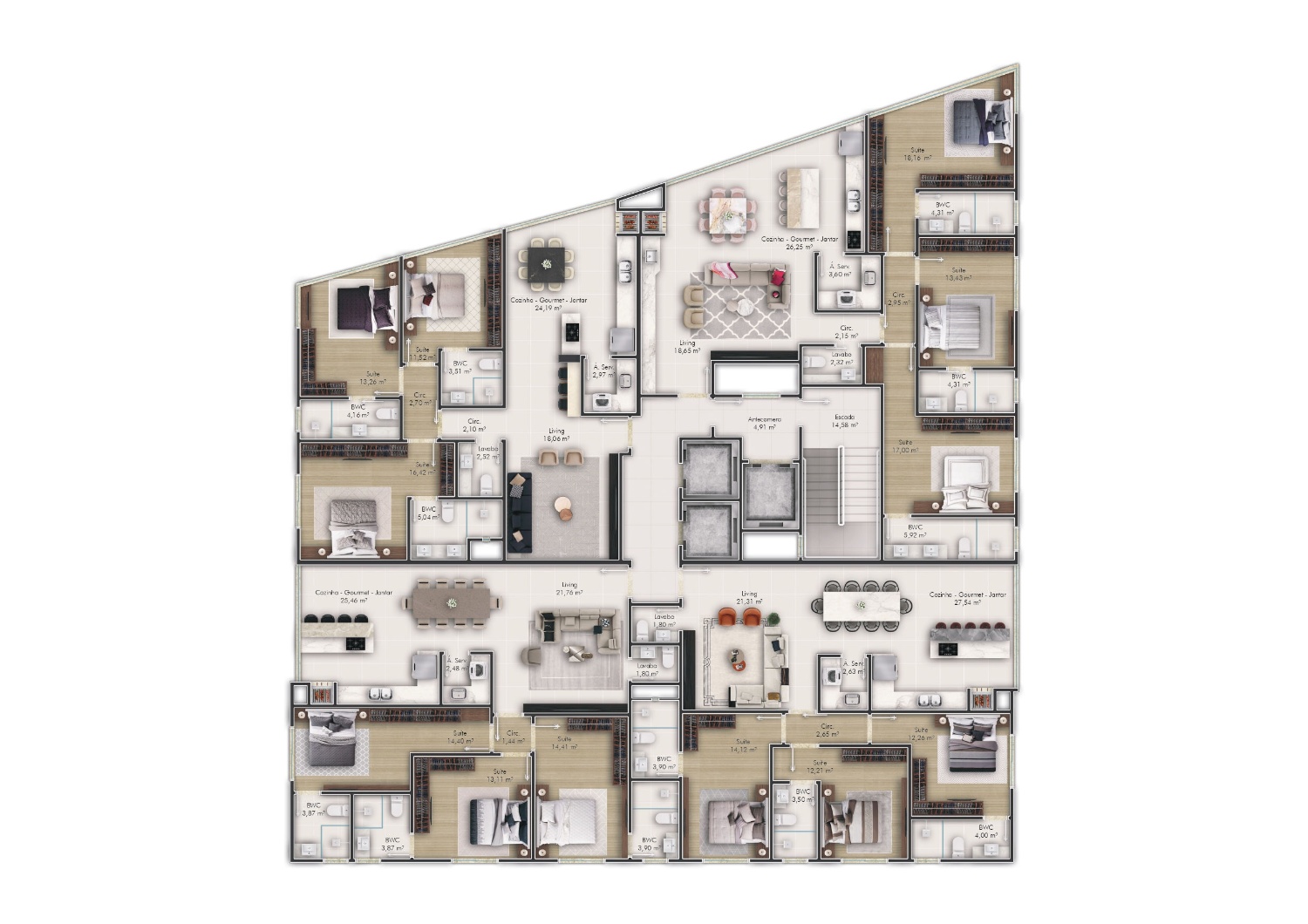 Apartamento no Edifício Helsinki Home em Porto Belo - foto 14
