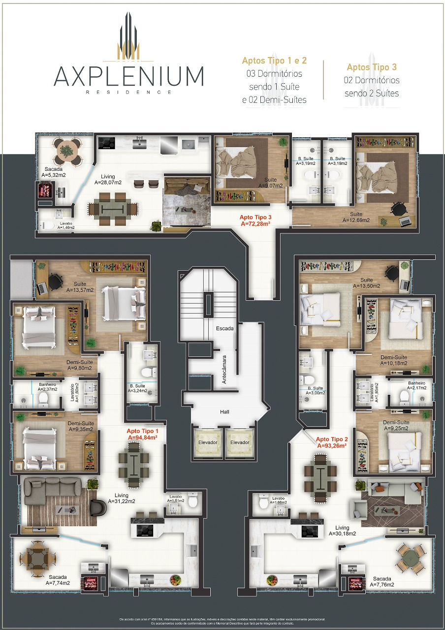 Apartamento no Edifício Axplenium Residence em Porto Belo - foto 12