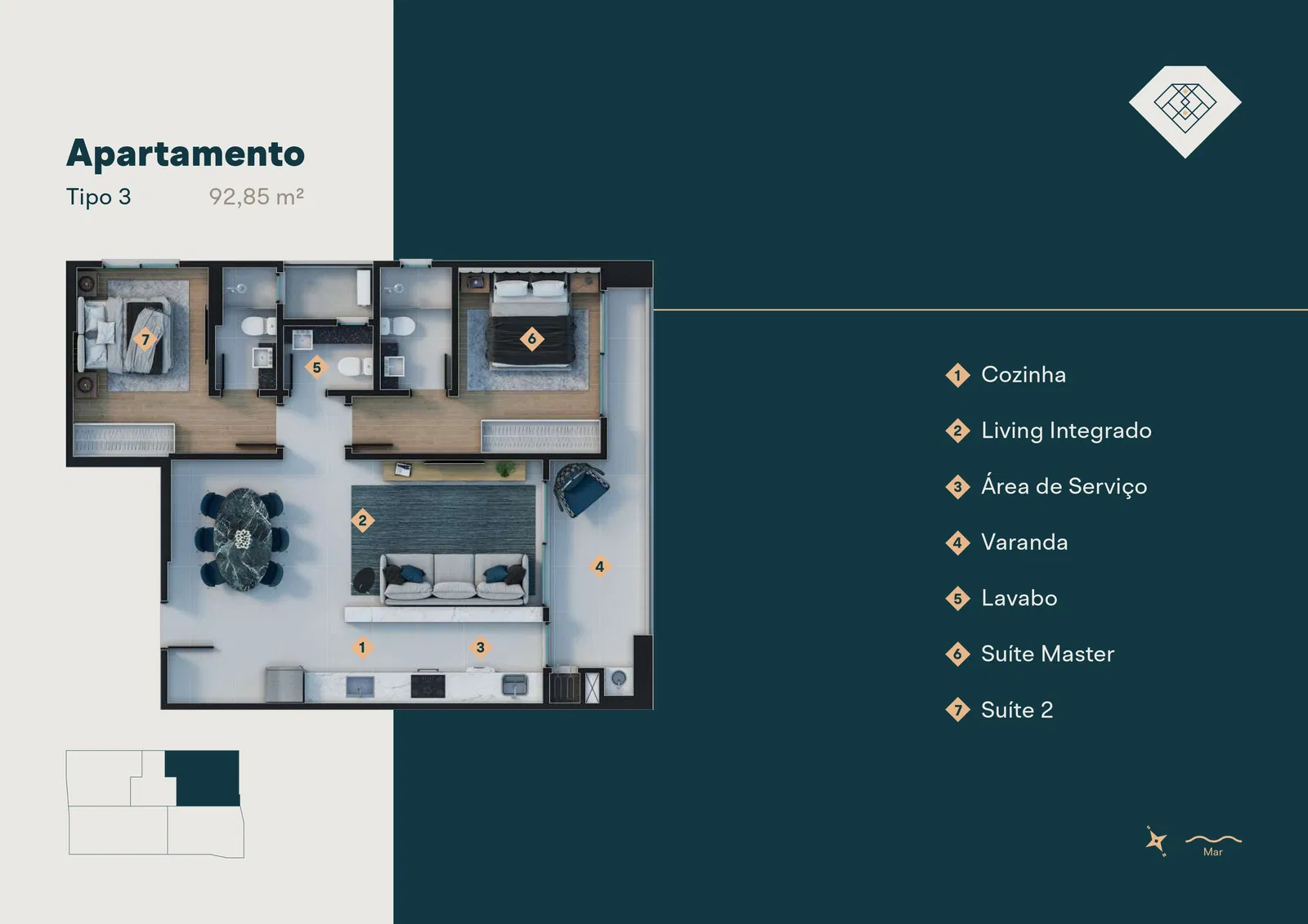 Apartamento no Ed. Diamond Hill Residence em Porto Belo - foto 15