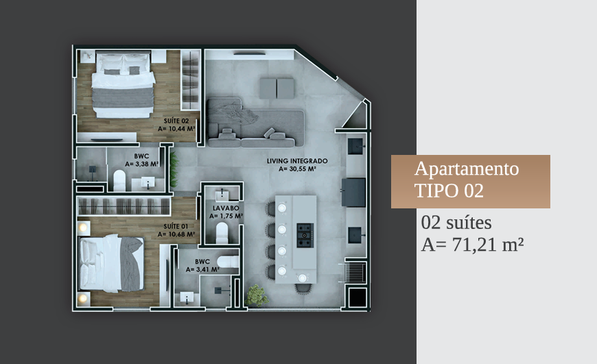 Apartamento no Ed. Downtown Bloulevard em Porto Belo - foto 7