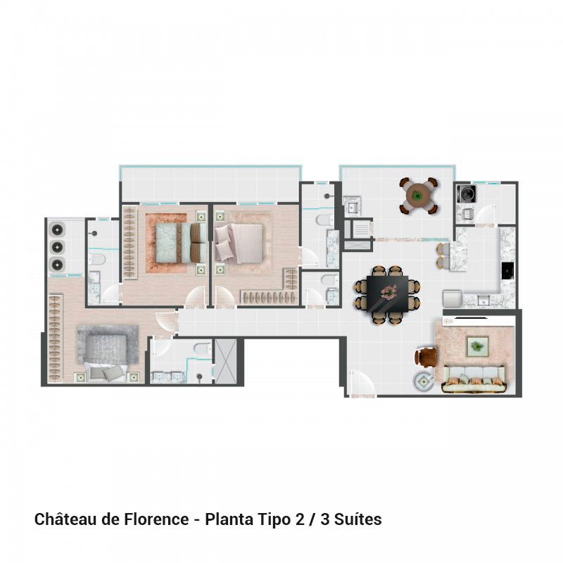Apartamento frente mar no Ed. Château de Florence em Itapema - foto 10