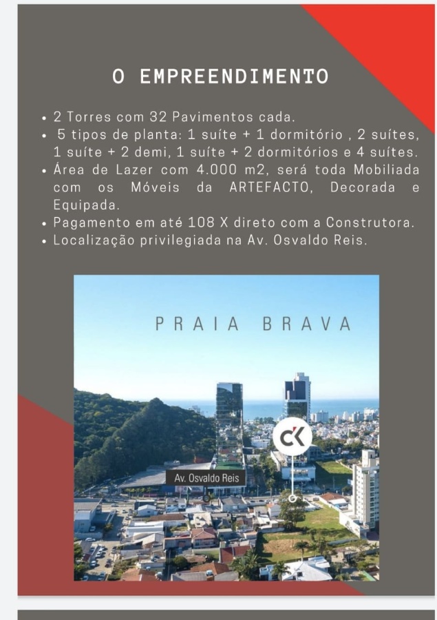 Apartamento no Ed. Artefacto Towers na Praia Brava - foto 5