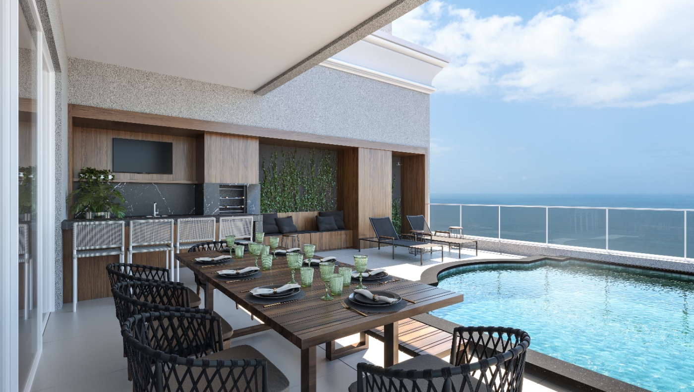 Apartamento com vista para o mar no Ed. L'Atelier em Meia Praia em Itapema - foto 8