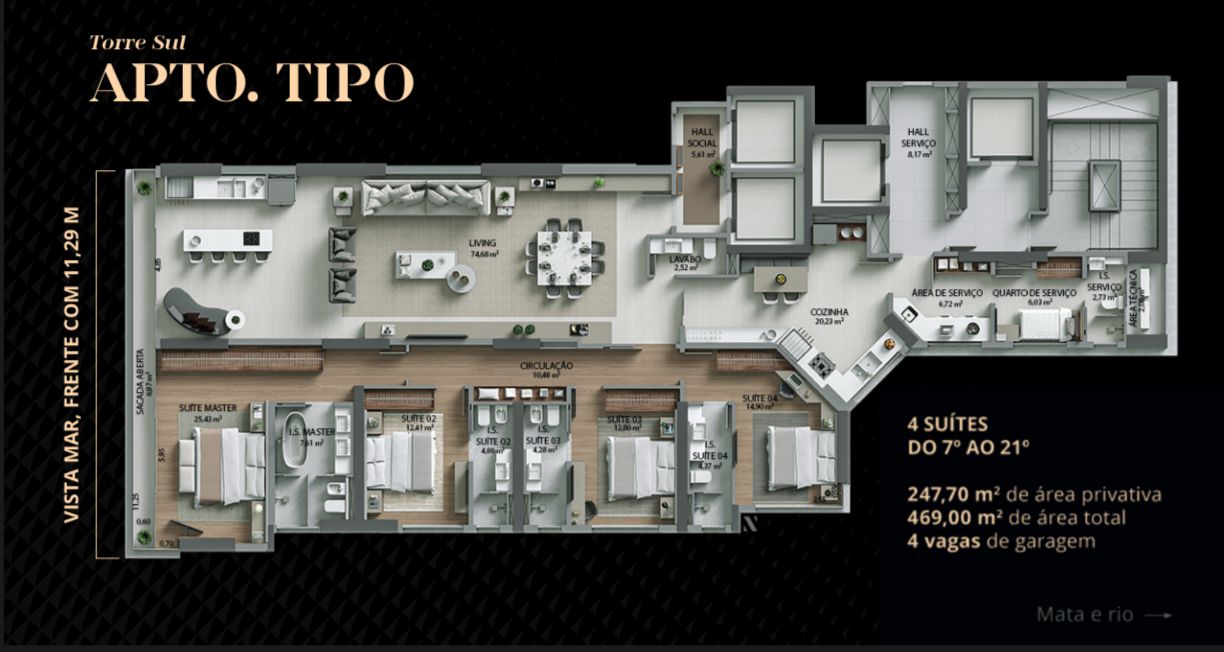 Apartamento frente mar no Ed. Fischer Dreams em Balneário Camboriú - foto 14