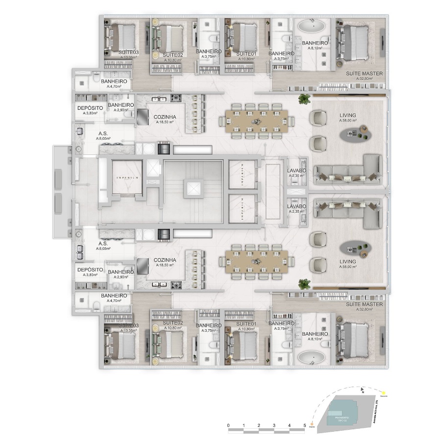 Apartamento frente mar no Ed. Imperium Tower em Balneário Camboriú - foto 4