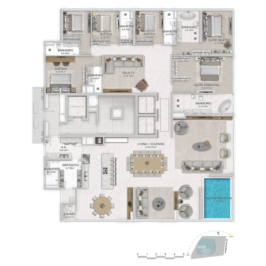 Apartamento Master frente mar no Ed. Imperium Tower em Balneário Camboriú