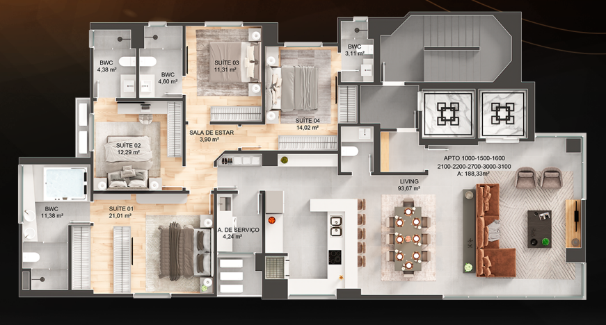 Apartamento no Edifício Sparkling Wine Residenceem Balneário Camboriú - foto 11
