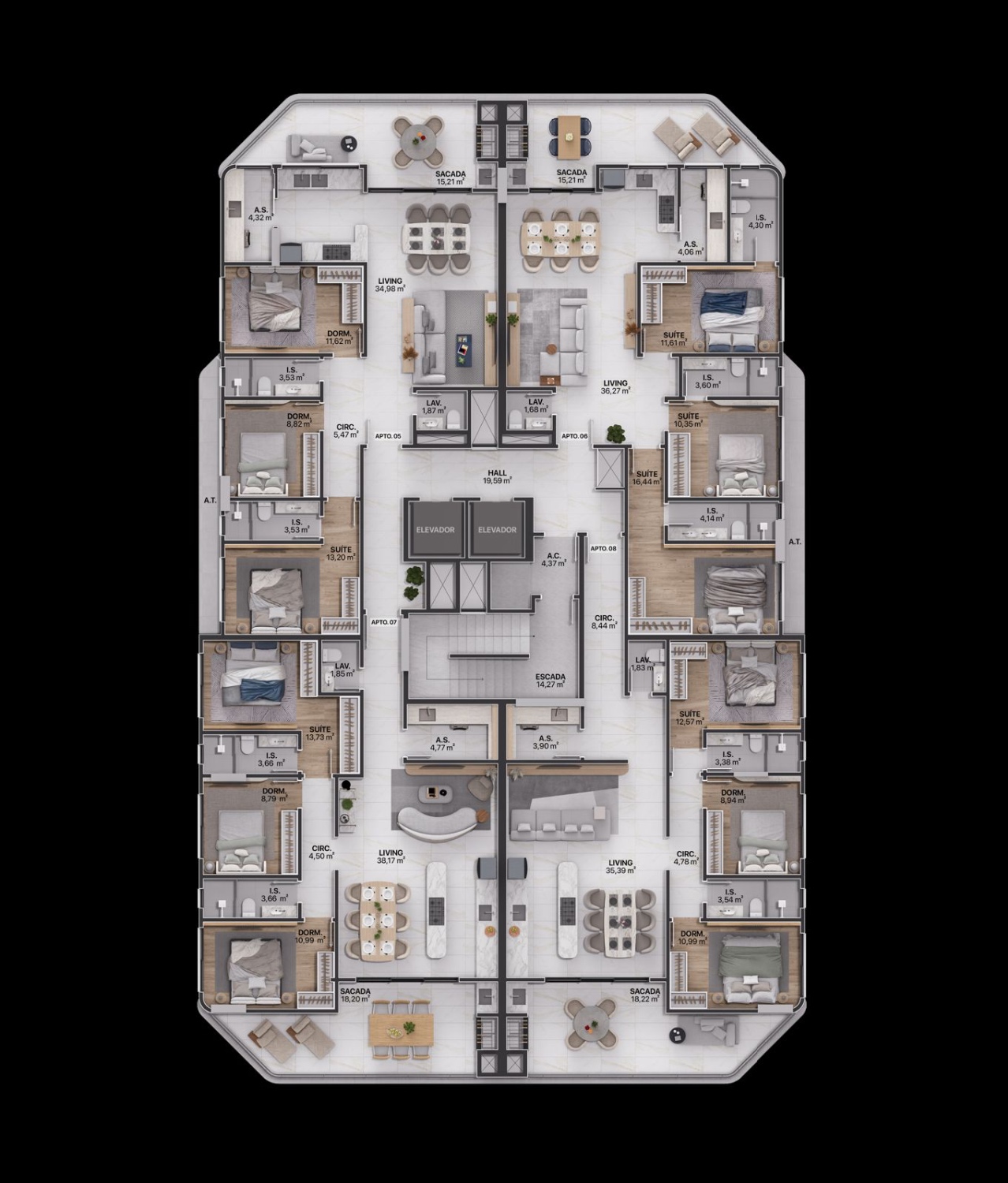 Apartamento no Ed. Splendore da Praia Brava - foto 9