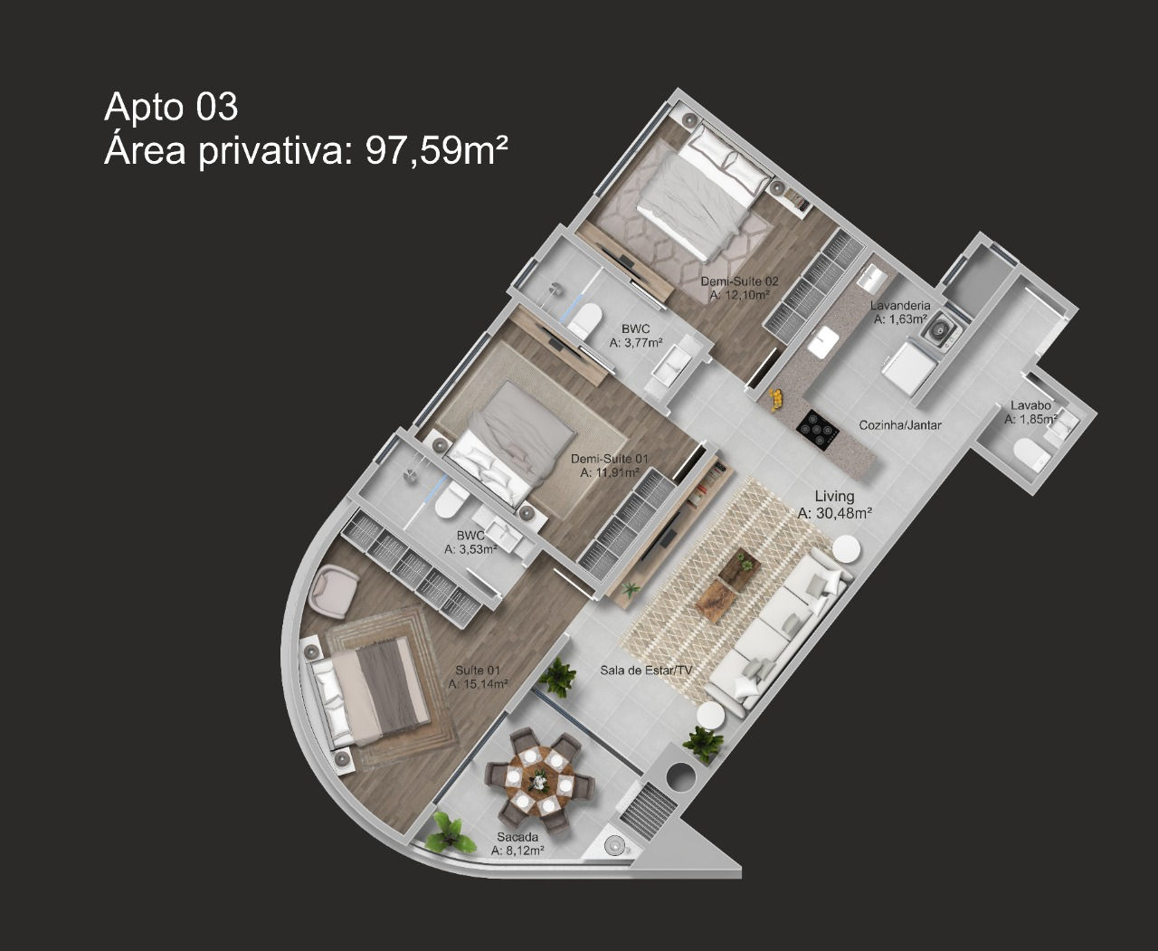 Apartamento no Ed. Brava Coast na Praia Brava - foto 12