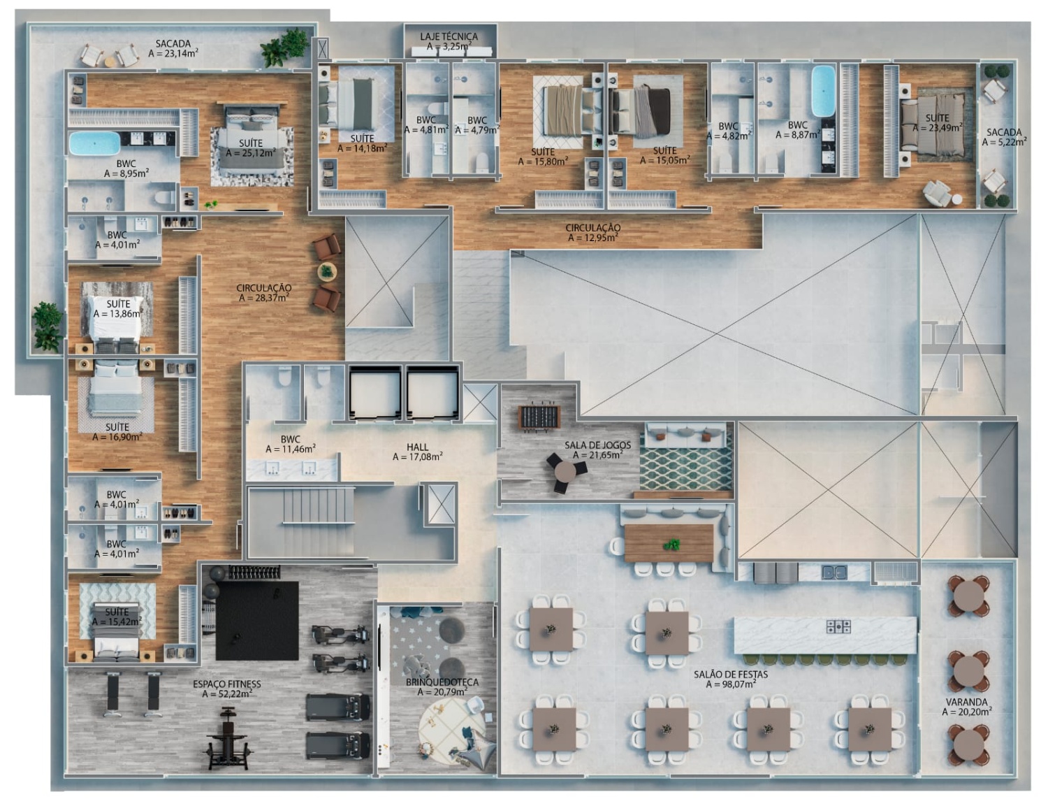 Apartamento no Ed. Tirreno Residenziale na Praia Brava de Praia Brava - foto 13
